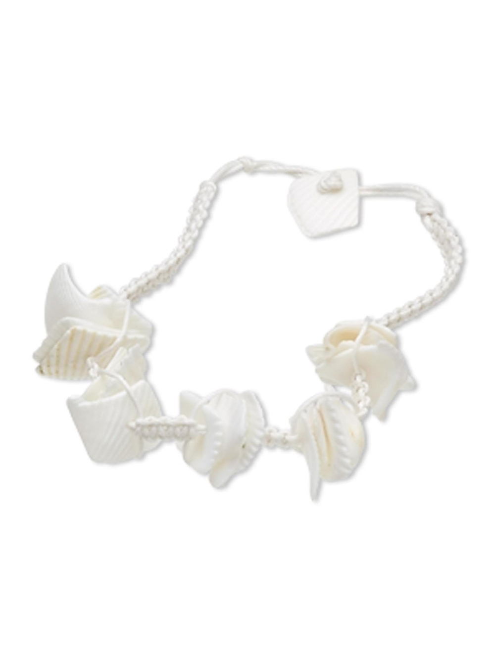 Organic Sun Bleached White Shell Macrame Bracelet